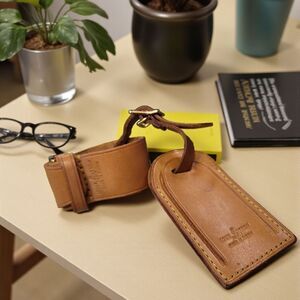 Louis Vuitton Leather Luggage Tag and Poignant Set